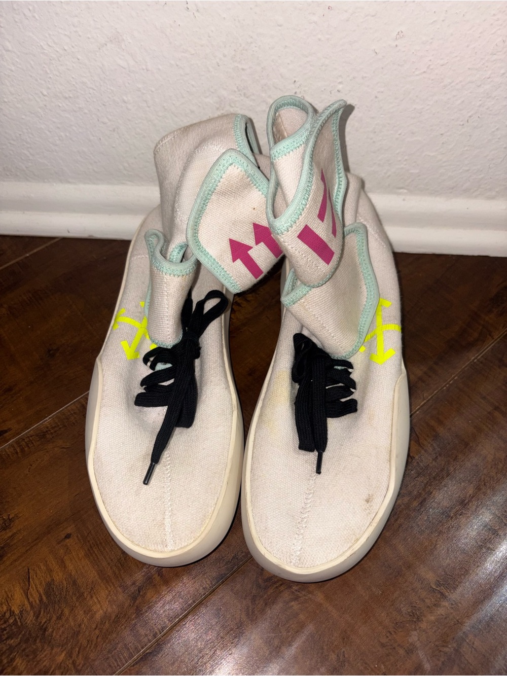 Off-White Moto Wrap sneakers white canvas high-top design 40US 9.5